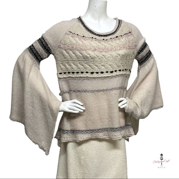 FREE PEOPLE Craft Time Sweater HUGE DRAMATIC Sleeves XS OVERSIZED can fit S M - Picture 11 of 15